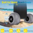 Never Flat Heavy Duty Beach Wagon 13" Solid TPU Wheels, 352 lbs Capacity,Foldable Aluminum Wagon Dolly Buggy,Quick Fold,Adjustable Handle,All-Terrain Cart for Sand,Camping, Fishing & Outdoor,Grey
