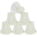 Aspen Creative 30035-2A, Bell Clip-On Chandelier Lamp Shade, Off-White, 3" Top x 5" Bottom x 4-1/2" Slant Height, Set of 6