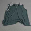 HOTLOOX Women Sleeveless Golf Polo Shirts Summer 2025 UPF 50+ Zipper V Neck Tennis Tank Top XXL (Grey Green)