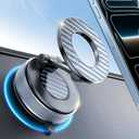 Car Phone Holder for Magsafe, Suction Cup Phone Mount 360 Adjustable Vacuum Magnetic Phone Holder, Cell Phone Holders for Your Car Compatible with iPhone 17 Pro Max 16 15 14 13 12 (Carbon Fiber)