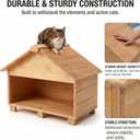 Outdoor Wooden Cat House Waterproof Large Cat Shelter for Outside Shade & Rain Protection Elevated Feral Shelter with Eaves Outdoor Enclosure Weatherproof Cats House for Stray Cats Backyard Use