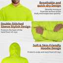 High Visibility Shirts for Men with Hood Bulk Long Sleeves Hi Vis for Man Construction,Safety Shirts for Men 6pcs (XX-Large, Pale Yellow)