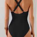 B2prity One Piece Swimsuit for Women Tummy Control Slimming Bathing Suit Push Up Ruched Swim Suit Criss Cross Swimwear Hot Pink (XL)