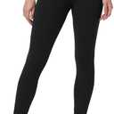 HUE Women's Ultra Soft Cotton Leggings with Wide Waistband, Full and Capri Length (Black)