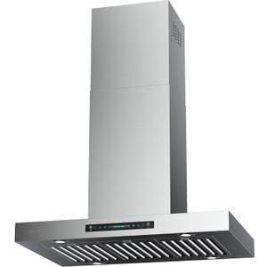IKTCH Upgrated 42 inch Island Mount Range Hood, 900 CFM Ducted Range Hood with 4 Speed Fan, Stainless Steel with Gesture Sensing & Touch Control Making life Smarter IKIS02-42