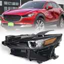 Huray Full LED Headlight Assembly for Mazda CX-30 CX30 2020 2021 2022 2023 w/o AFS LH Front Projector Headlamp OE Factory Replacement for MA2502159 Left Driver Side