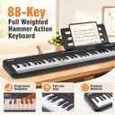 Digital Piano 88 Key Full Size Semi Weighted Electronic Keyboard Piano Set with Stand,Built-In Speakers,Electric Piano Keyboard with Sustain Pedal,Bluetooth,MIDI/USB/MP3 for Beginners Adults