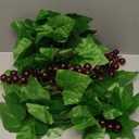 Meiliy 8FT 5pcs Artificial Greenery Chain Grapes Fake Vines Leaves Foliage Simulation Fruits for Home Room Garden Wedding Garland Outside Decoration