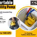 Tankless Water Heater Flushing Kit Includes 1/4HP Submersible Sump Pump with Two Adapters & 3 Gallons Pail with Bucket Lid Opener & Two 1/2 Dia X 6 PVC Hoses with Washers