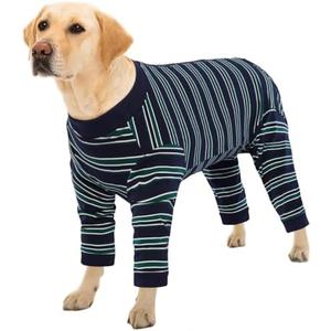Kuoser Dog Surgery Suit Female Spay, Soft Dog Pajamas, Long Sleeve Puppy Recovery Suit, Pet Clothes Onesie for Surgery, Doggie Neuter Spay Bodysuit Apparel with Zipper, E-Collar & Cone Alternative XXL