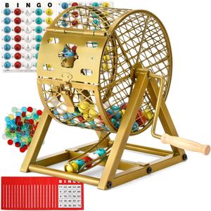 GADFISH 12" Bingo Game Set, Bingo Sets Adults for Large Group Seniors, 0.78" Bingo Balls with Steel Cage, 30 Cards, Board and Chips for Adults Parties, Game Night, Community