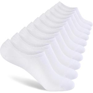 8 Pairs Womens 100% Cotton Non Slip No Show Socks, Low Cut Casual Invisible Liner Socks. (Large-X-Large)