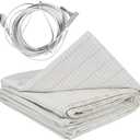 Grounding Bed Sheet, 28x52 Grounding Mat Silver Conductive Earthing Mat with 180Inch Grounding Wire Grounding Sheet Foldable Breathable Earthing Sheets, 71*132cm