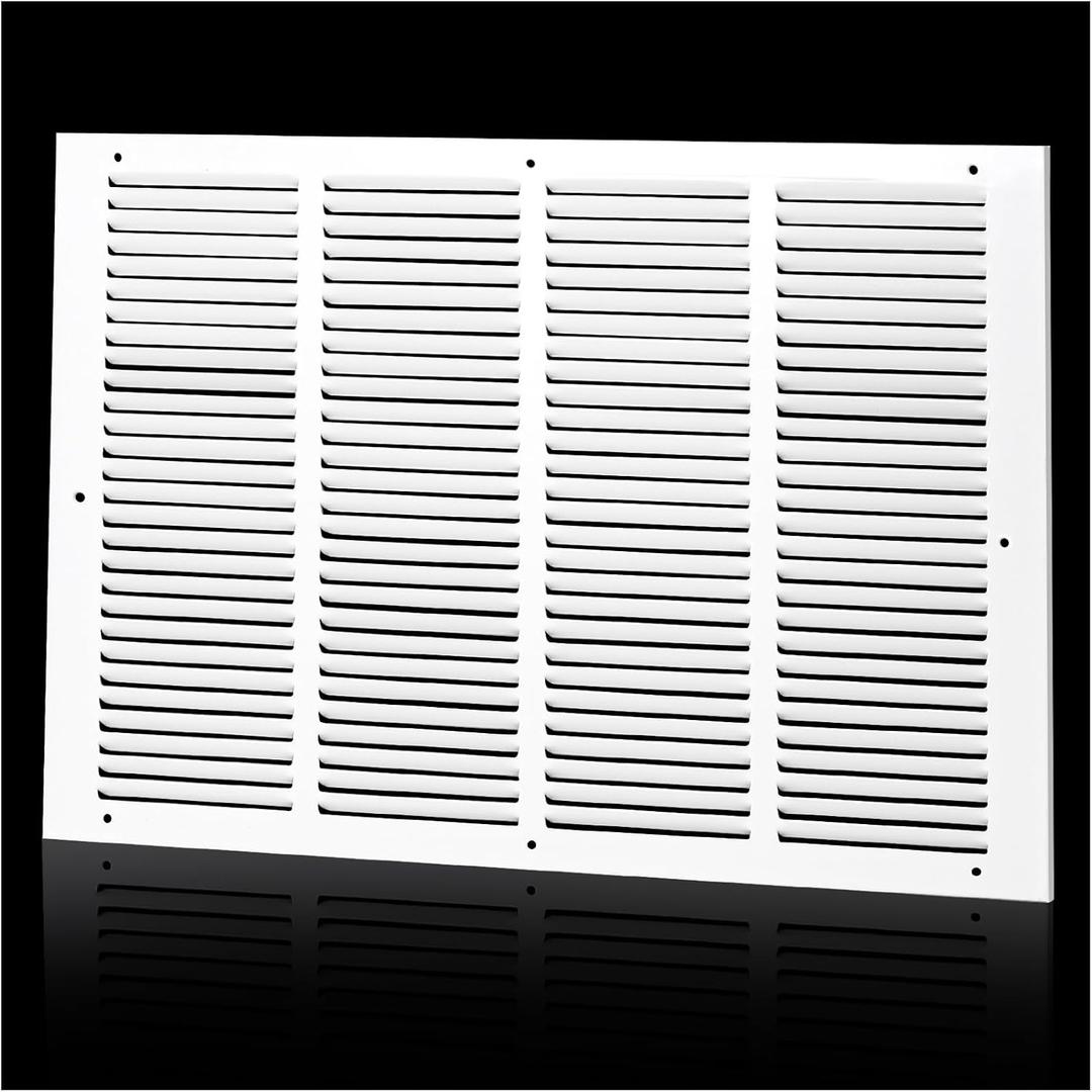 20"Wx14"H Duct Opening Return Air Grille,Air Return Vent Cover Grill for Sidewall and Ceiling,Solid Steel AC Vent Cover HVAC Cold Air Intake Grille Without Filter House,Outer Dimension:21.75WX15.75"H