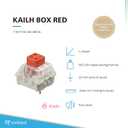 Kailh Box Key Switches for Mechanical Gaming Keyboards | Plate Mounted (Kailh Box Red, 90 Pcs)
