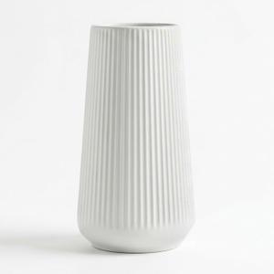 White Ceramic Vase, 8 Inch Flower Vases for Pampas Grass and Dried Flowers, Modern Vase for Living Room Table, Kitchen Shelf, Wedding Centerpiece Decor