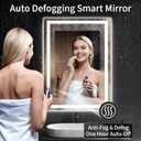 LED Bathroom Mirrors 24"x40" Bathroom Mirror with Lights for Wall, Backlit + Front Lit, 3 Colors, Anti-Fog, Dimmable Brightness for Vanity,Bathroom, Entryway, Living Room