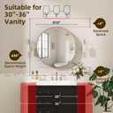 30 x 30 in Round Gold Mirror Medicine Cabinet Surface Mounted, Circular Modern Bathroom Medicine Cabinet with Mirror, Metal Framed Medicine Cabinets with Tempered Glass Mirror