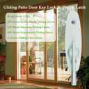 Gliding Patio Door Keyed Lock Assembly & Thumb Latch Compatible with Andersen Tribeca Style OEM Part #2573068, #2573078 & #2573609, 2-9/16" Hole Centers, Non-Handed, White Diecast