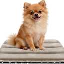 pobopobo Dog Crate Pad, Ultra Soft & Anti-Slip Kennel Mat, Secure Fit for Metal Crates & Dog Cages, Washable Cozy Bed for Small  Dogs Light Brown, S(23"*14"*1.5")