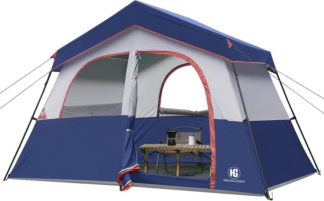 HG 6 Person Camping Tent, Portable Cabin Tent for Camp, Windproof Fabric Easy Set Up Family Tent Outdoor for Hiking, Backpacking, Traveling