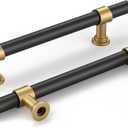 goldenwarm 10 Pack Black and Gold Cabinet Pulls 4 Inch Kitchen Cabinet Handles Black Kitchen Drawer Pulls for Dresser Bathroom Modern Hardware,Zinc Alloy Base