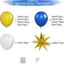 Blue and Yellow Balloon Arch Kit, Royal Blue White Yellow Balloon Garland Kit Latex Baloons with 4D Foil Star Balloons for Baby Shower Anniversary Birthday Wedding Graduation Office Party DIY