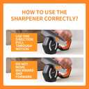 6-Stage Knife Sharpener - Premium Kitchen Knife Sharpeners - Adjustable Handheld Manual Knife Sharpeners for Kitchen Knives, Scissor and Chef Knife.Easy for beginners to use (ORANGE)