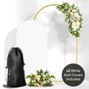 SorelleShoppe Party Arch Backdrop Stand and Cover Set - 7.2ft Gold Balloon Arch Stand and 6ft Photo Background Stand with Solid Base Thick Poles - Multiuse Wedding Arch Frame for Birthday Baby Shower