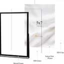 eletecpro 5x7 Metal Picture Frame with Real Glass Cover, Tabletop Display Photo for Multiple Size up to 5x7, Black Floating Photo Frame Diaplay 2x3, 3x5, 4x6 for Wedding, Party, Home Decor, Vertical
