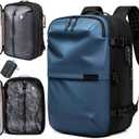 AirVault Vacuum Seal Travel Backpack 60L - Expandable Air Compression Vacuum System, Water-Resistant, Carry-On with TSA Lock Fits 19" Laptop (Blue)