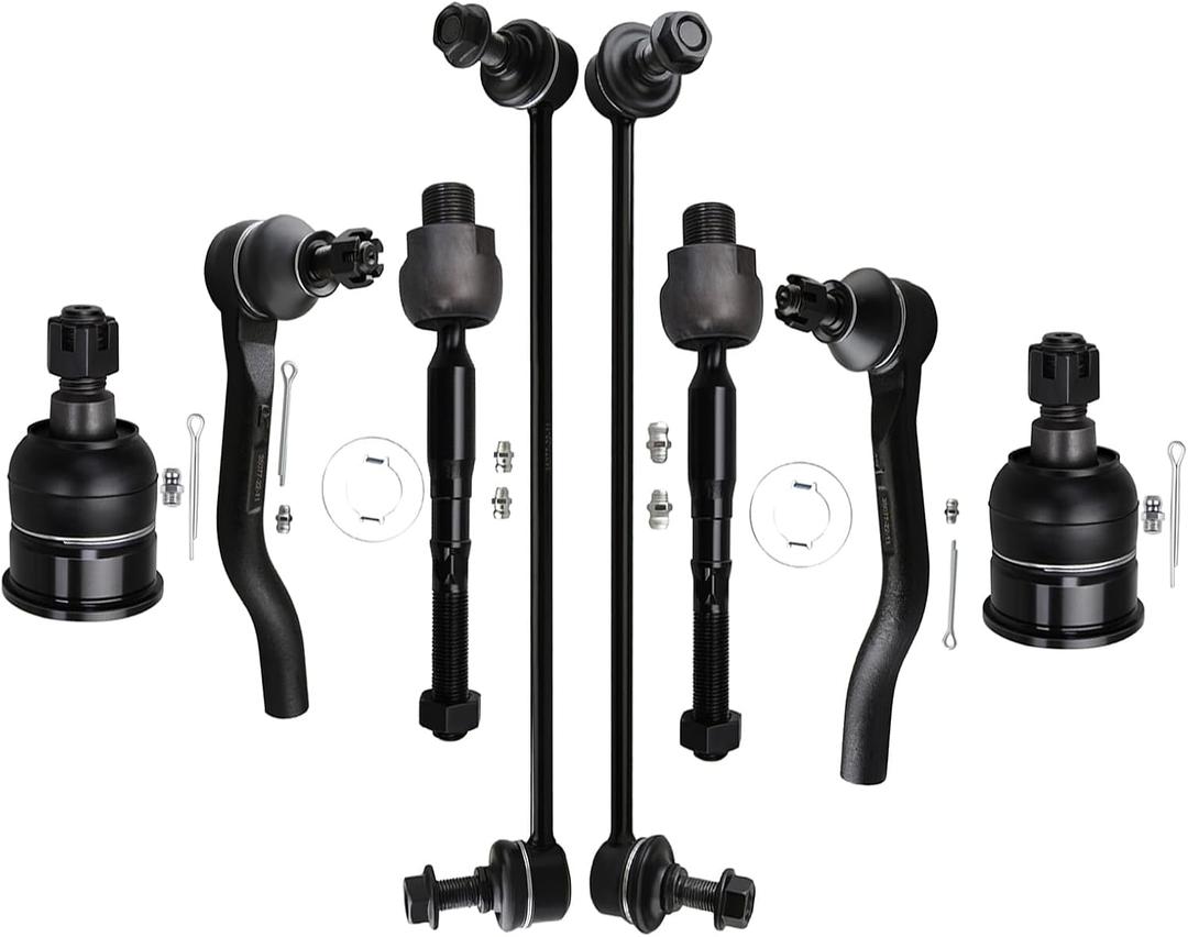 Front Inner Outer Tie Rod End fit for Honda for Accord 2013 2014 2015 2016 2017, Suspension Kit with Lower Ball Joint Sway Bar Link - 8pc Set