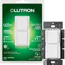 Lutron Maestro LED+ Dual Dimmer and Switch | 75-Watt LED Bulbs/2.5A Fans, Single-Pole | MACL-L3S25-WH | White