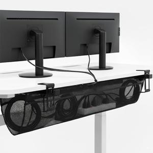 VIVO No Drill Clamp-on 44-inch Mesh Net Under Desk Cable Management Wire Organizer, Adjustable Home Office Standing Desk Cord Storage Sleeve, Black, DESK-AC44MH
