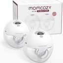 Momcozy M5 Hands-Free Wearable Breast Pump, Double-Sealed Flange for Baby-Like Comfort, 3 Modes & 9 Suction Levels, Portable Electric Pump – 24mm, 2-Pack Quill Gray