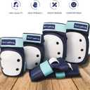 Dark Lightning Kids/Junior/Youth Knee Pads Elbow Pads Wrist Guards 3 in 1 Protective Gear, for Skateboard,Roller Skate,Inline,Cycling,MTB Bike,Scooter