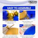 187PCS Royal Blue and Gold Balloons Arch Garland Kit, 5 10 12 18inch Royal Blue and Gold White Balloons with Gold Foil Balloons for Baby Shower Anniversary Wedding New Year Birthday Party Decorations