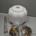 Milk Glass Ceiling Light Fixture - Antique Brass Semi Flush Mount Pendant Light for Kitchen, Hallway, and Bedroom 15 inch (White 15 inch)