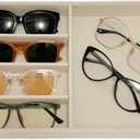 Large Beige Premium Quality Velvet Jewelry Display Box Tray Stackable Practical Trade Show Home Store Glasses Accessories (Multifunction Jewelry Tray)