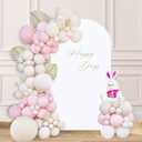 SoarDream White Wedding Arch Backdrop Cover 6.6FT Spandex Fitted White Wedding Arch Covers Round Top Chiara Arches Backdrop Cover Fabric for Birthday Balloon Party Decoration