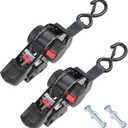 Ayaport Retractable Ratchet Straps 1 inch x 6ft Bolt-on Tie Down Straps to Trailer - 1410lbs Break Strength, Heavy Duty Trailer Strap for Cargo, Boat, Jet Ski, Motorcycles, ATV (Black)