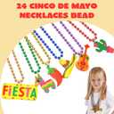 JOYIN 24 PCS Cinco de Mayo Necklaces Bead, Fiesta Beaded Necklace for Mexican Themed Bachelorette Party Favors, Taco Tuesday, Dia De Muertos Festivals, Photo Props Carnivals Event Decorations