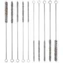 10 Pcs Wire Tube Brushes Bulk for Cleaning Pipe Tube Brass Stainless Steel Round Wire Brush for Auto Parts Christmas, Bottles, Tubes, 5 Sizes (Silver)