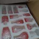 32Pcs Valentine's Day Bud Vases Set Small Vintage Glass Bottles Pink Bud Vases in Bulk Multiple Shape Cute Glass Vases for Rustic Wedding Centerpieces Table Decorations and Home Decor(Pink)