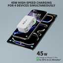 Retractable iPhone Charger Fast Charging,4 in 1 Retractable Wall Charger 45W Travel Essentials Multiport Plug Foldable Block Lightning &USB C Cables for iPhone 17Pro Max/16/15/14/13/12/11,iPad,AirPods