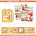 Suzile 30 Pcs Hello Fall Crafts kit Hanging Sign Thanksgiving Arts Bulk Fall Autumn Themed DIY Crafts Fun Holiday Activities Home Decorations (Squirrel)