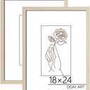DOAI ART 18x24 Poster Frame 2 Pack in Oak, Woodgrain Color 18 x 24 Picture Frames for Horizontal or Vertical Wall Mounting, Scratch-proof Safe and Artistic Large Photo Frame Wall Art