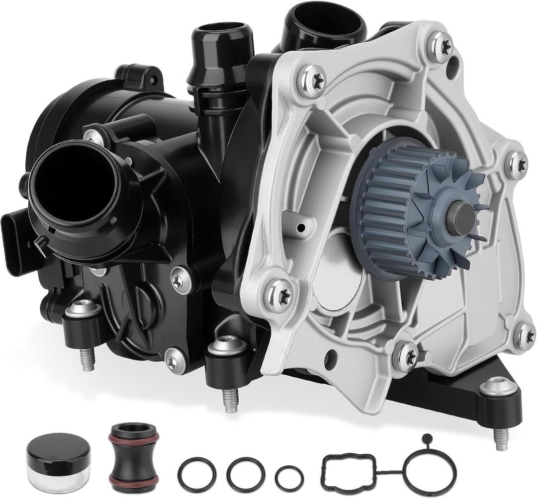 06L121111P Engine Water Pump Thermostat Assembly with Gaskets Compatible with VW Arteon Jetta Golf Passat GTI, Audi A3 A4 A5 Q3 S3 TT, 1.8L 2.0L L4, Replace # 06L121111F, 06L121111H, 06L121012L