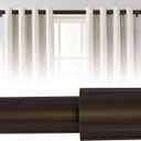 Curtain Rods for Windows 48 to 84 Inches, 1 Inch Diameter Adjustable Bronze Curtain Rod, Heavy Duty Modern curtain rod with Simple Finials, 32"-90"