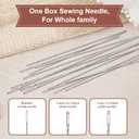 34PCS Steel Needles for Hand Sewing,Large-Eye Sewing Tool Kit - 25 Needles (5 Sizes) with Threaders,Thimble,Seam Ripper for Beginners,Seniors,Clothing Mending & Fabric DIY (34PC)